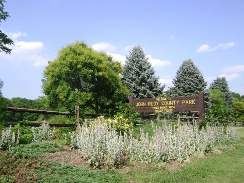 A view of the John Rudy County Park Sign