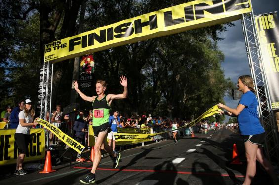 Jonathan Kotter places first in the Deseret News Marathon. Photo by Spenser Heaps, Deseret News