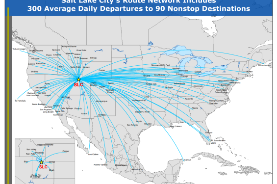 Map of Flights out of Salt Lake