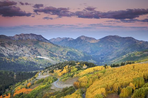 Scenic view of Guardsman Pass in autumn