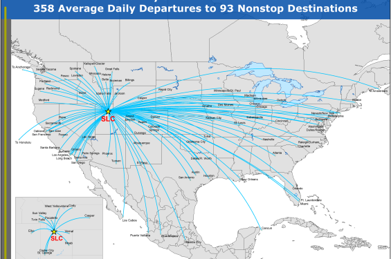 Map of Flights out of Salt Lake