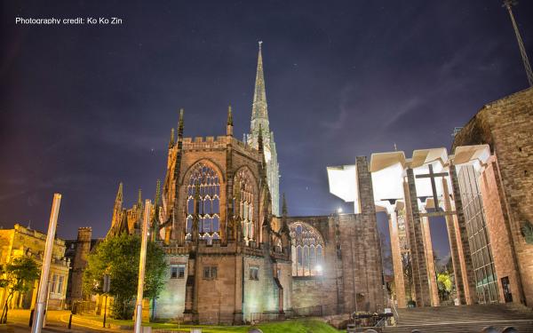 Coventry Cathedral at night