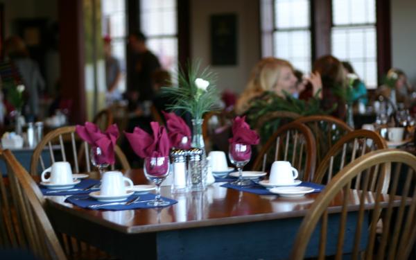 Table set up for lunch at the Morgan House