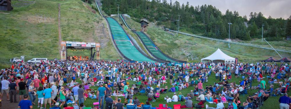 Music fans enjoy free live music at the base of Howelsen Hill