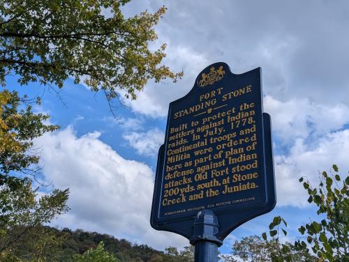 Fort Standing Stone Historic Marker along Penn St near Standing Stone Creek