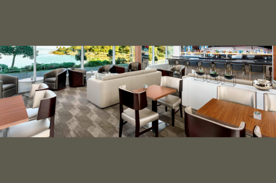 AC Lounge with view of bay