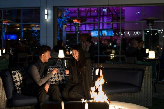 Firepit Nighttime - The Ameswell Hotel
