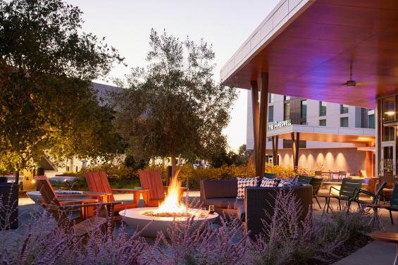 Fire Pit at Dusk - The Ameswell Hotel