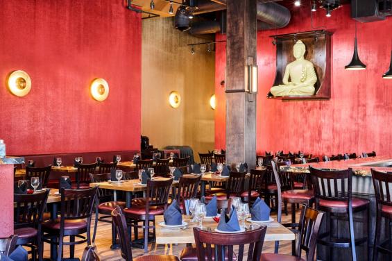 Broadway Masala interior with red walls
