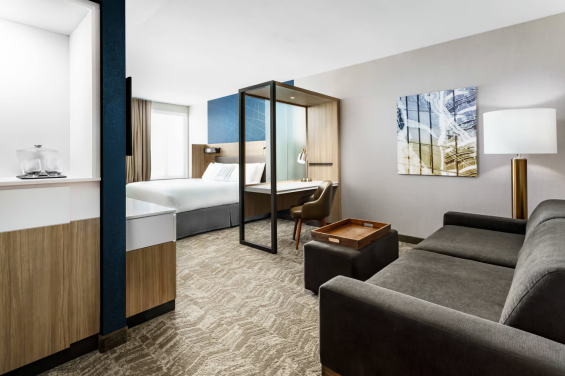 King Bed at SpringHill Suites Belmont