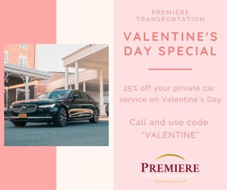 valentine's day flyer for limo transportation company