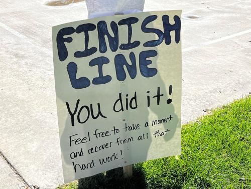 Finish Line Sign at Underachievers Race
