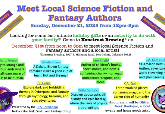 The USS Cordilleran's Local Author Event at Konstruct Brewing!