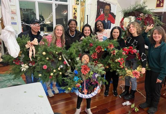 Christmas Wreath Making Workshop at Louise Cutler Studio