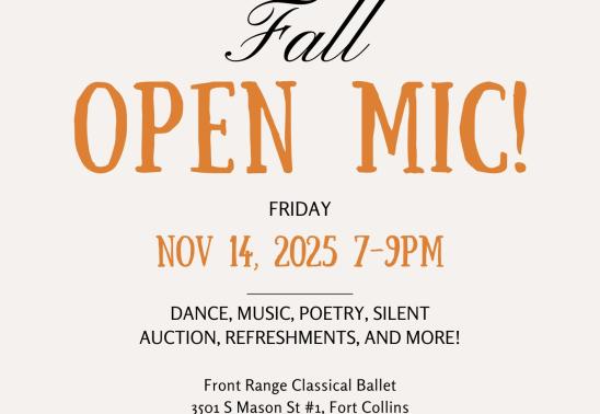 Open Mic at Front Range Classical Ballet Academy