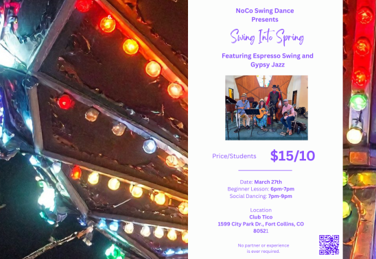 Swing into Spring Dance featuring Espresso Gypsy Jazz Band