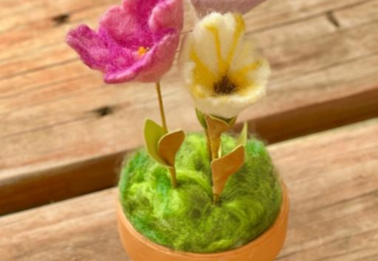 Wet Felted Flowers Class at Bath Garden Center