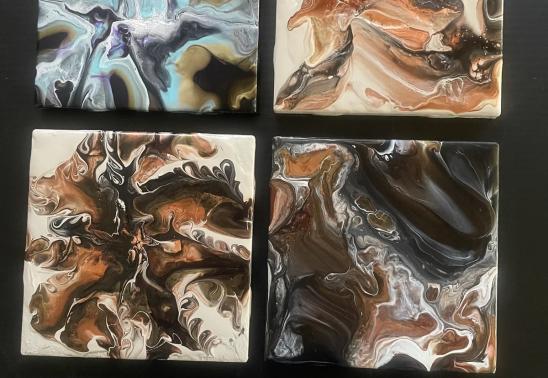 Bloom Coasters with Resin Finish Art Workshop (2 parts)