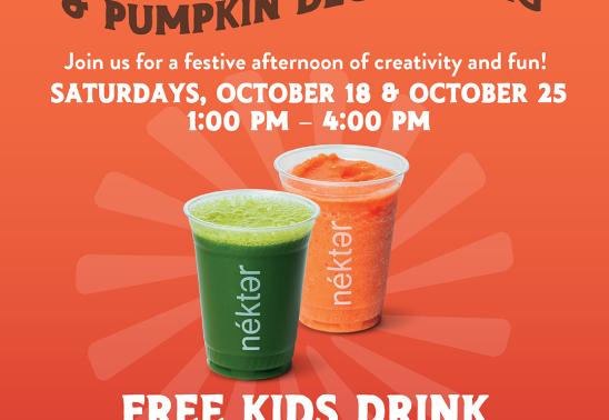 Free Sips and Pumpkin Decorating at Nekter Juice Bar!