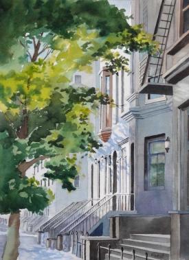 Watercolor painting called West 81st Street by Jim Beech