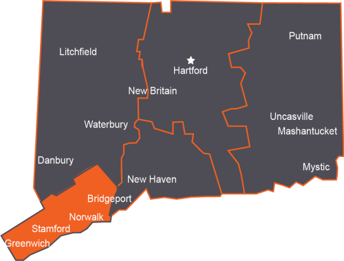 CT Region Map Towns- Fairfield County 12.8.22