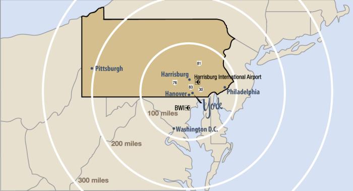 map with radius