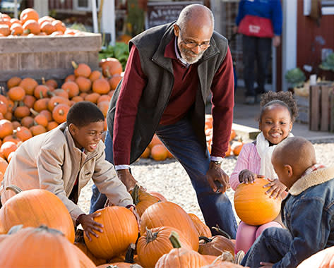 Family at pumpkin patch