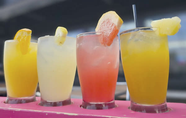 colorful cocktails at Yah Brew