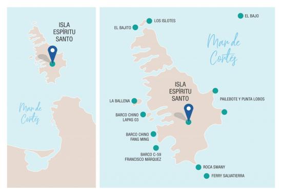 Mapa Isla Espiritu Santo