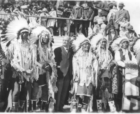 Charles Curtis with Native Americans