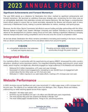 Destination Ann Arbor 2023 Annual Report