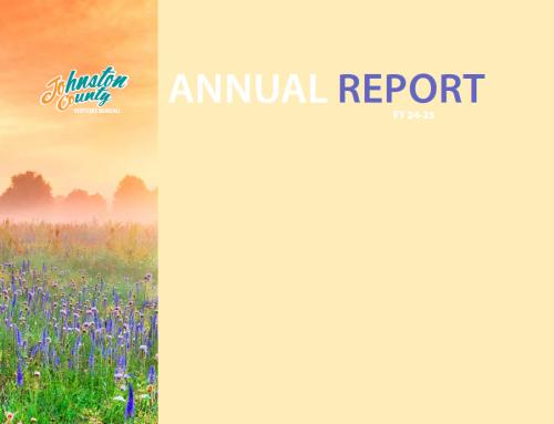 Cover for the FY 24-25 Annual Report for the Johnston County Visitors Bureau.