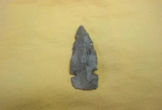 A stone tool from an ancient Mackinac Island village was unearthed in an archaeology dig