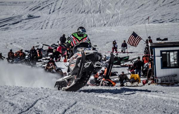 the starting line for a snowmachine race