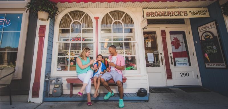 family eating ice cream