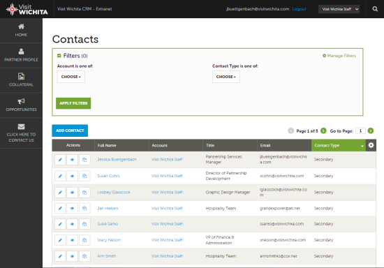 Extranet Contact Page