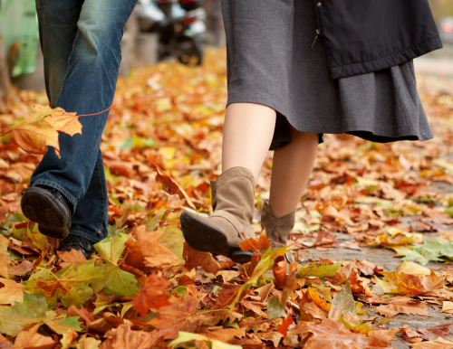 Walking on Fall Leaves