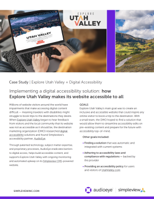 Explore Utah Valley + Digital Accessibility (AudioEye) Case Study