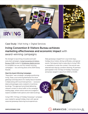 The front page of the Visit Irving digital services case study.