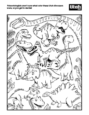 Utah.com's Dinosaur Coloring Book Page for Children