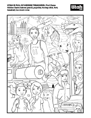 Coloring book page from Utah.com