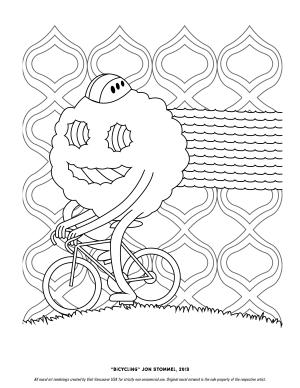 "Bicycling" Coloring Page