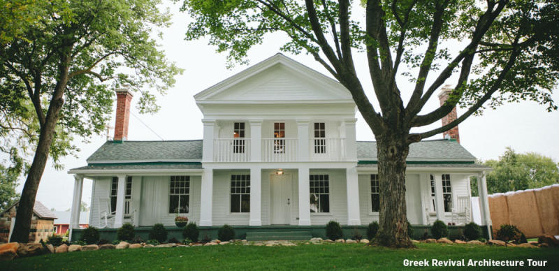 Cornman Farms Greek Architecture Farmhouse