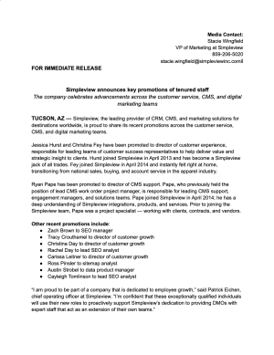 October Promotions Press Release