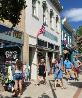 People shopping in Downtown Golden, Colorado