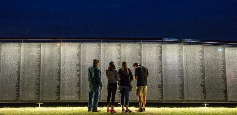 Visitors will have a very similar experience to that of the original Vietnam Veterans Memorial in Washington, D.C. The Wall That Heals exhibit will be open to visitors 24 hours per day, Aug. 15-18, at the Morgan County Fairgrounds in Martinsville. Photo Credit: Vietnam Veterans Memorial Fund.