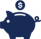 Icon of a coin being dropped into a piggy bank representing the Economy Lot.