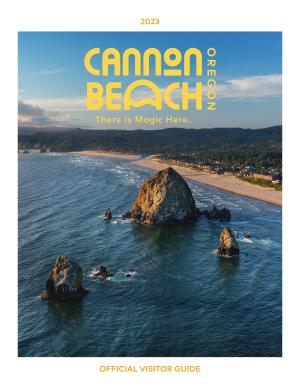 The cover of the 2023 Cannon Beach Visitor's Guide