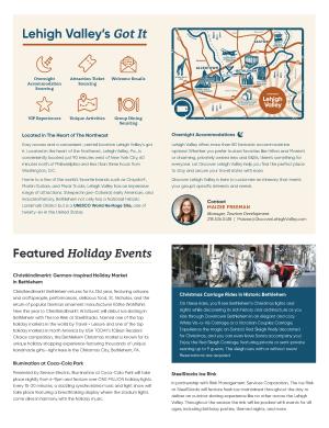 Thumbnail of a Motorcoach Itinerary for the Holiday Season in Lehigh Valley, PA