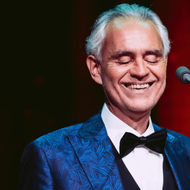 A photo of iconic tenor Andrea Bocelli